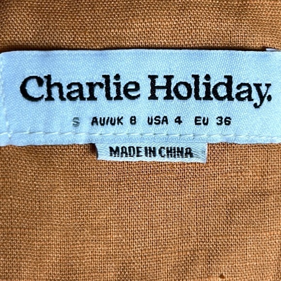 Charlie Holiday Open Front Linen/Cotton Blazer Size 4 - Picture 3 of 8